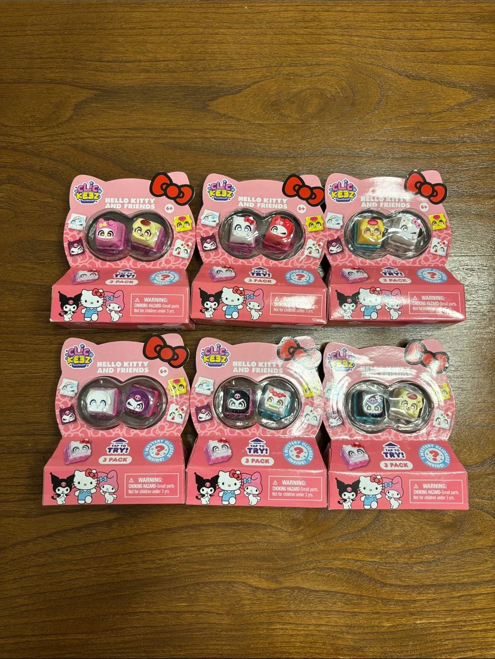 Lot Of 6 Clickeez Hello Kitty and Friends 3pk Fidget Mystery Toy - NEW Sealed